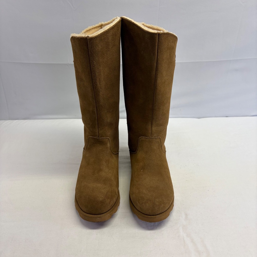 Bearpaw Hayden Boots Women Size 9 Suede Buckle Winter Tall Brown Gorpcore
